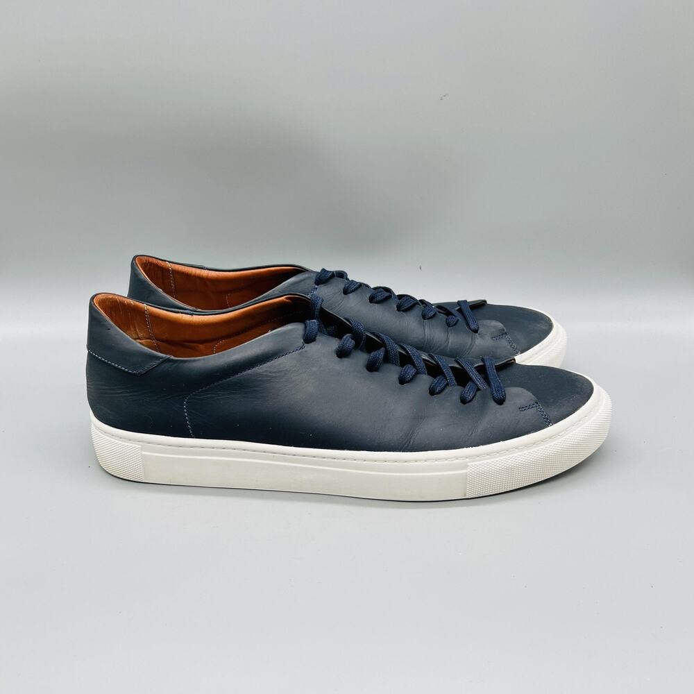Beckett Simonon Shoes Mens 11 Blue Leather Low Top Casual Sneakers Comfort